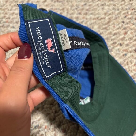 Vineyard Vines Corduroy Hat Blue Green Whale - Picture 5 of 5